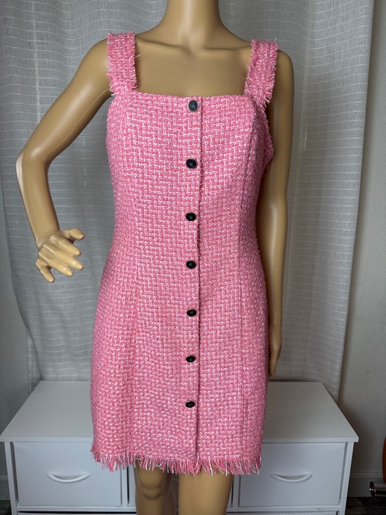 Francesca's Collections Dresses & Skirts - Francesca’s Pink Tweed Button-Front Mini Dress, Small